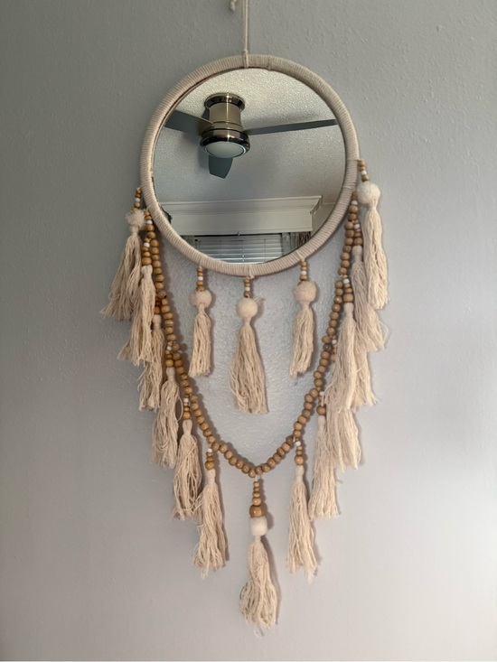 Other - Boho Cream Tassel Mirror Wall Hanging